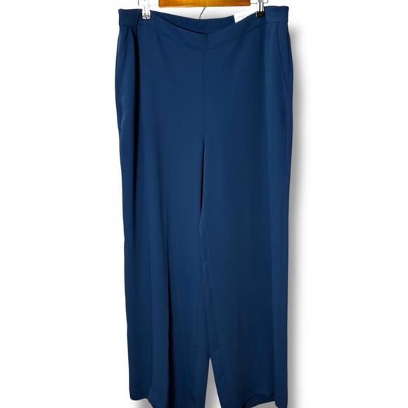 Chico's Pants NWT Women's Sz 3 (16) Pull-On Wide Leg Soft Pants Azores Blue - Picture 1 of 7